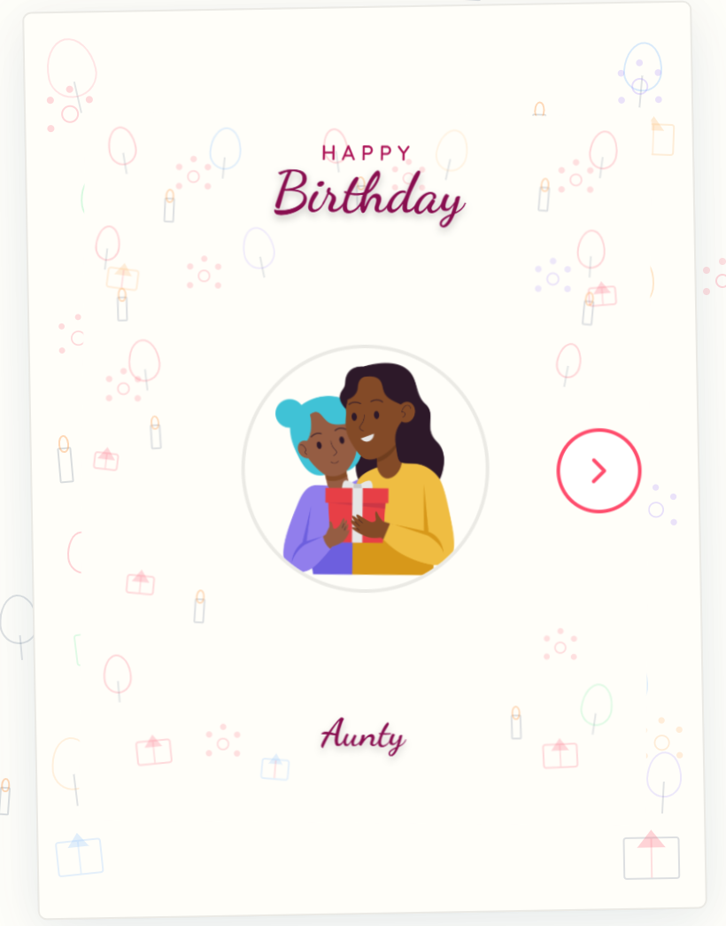 Birthday card for Aunty